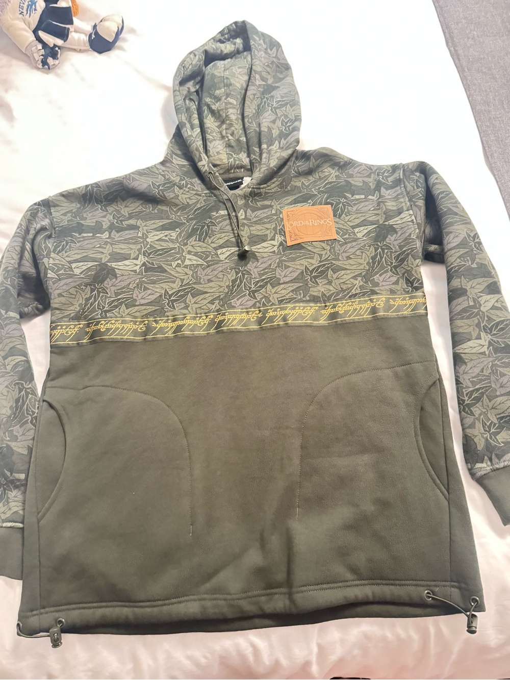Lord of the Rings logo'ed Men’s Olive Green Hooded Sweatshirt